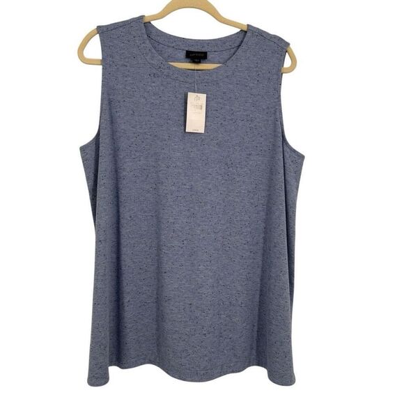 J. Jill Wearever Collection Crew Neck Sleeveless Ribbed Tank Top Blue XL NWT - Picture 1 of 9